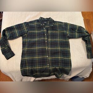 Polo by Ralph Lauren Green and Yellow Plaid Casual Button Down Shirt